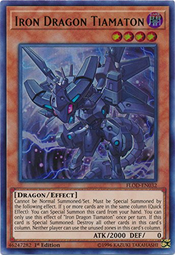 Iron Dragon Tiamaton - FLOD-EN032 - Ultra Rare - 1st Edition - Flames of Destruction
