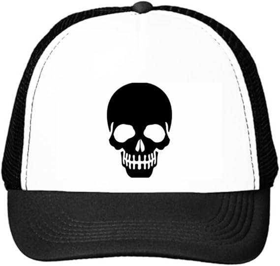 Skull Trucker Hat Black Snap Back Baseball Cap Clothing