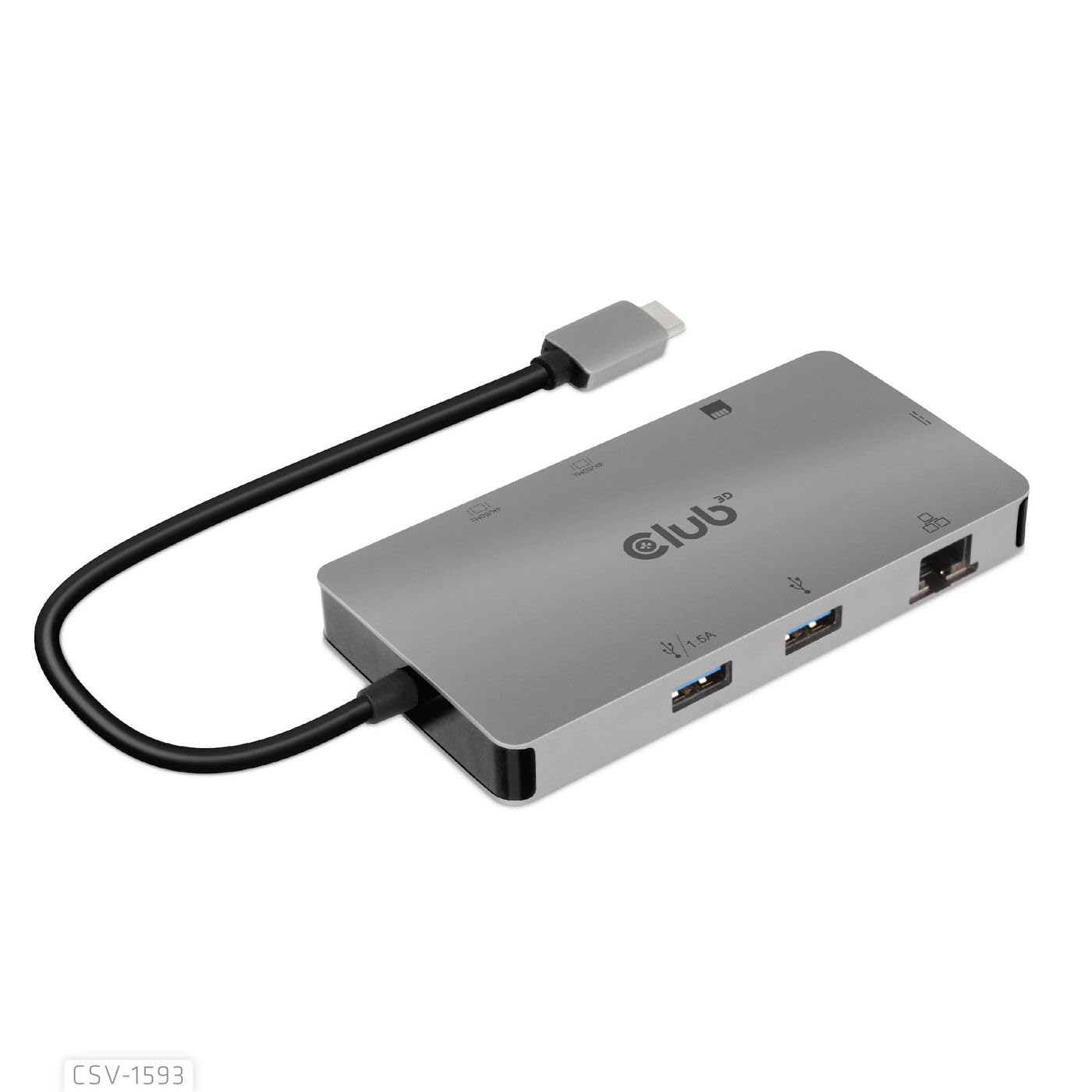 Club 3D USB 3.2 GEN1 USB 3.2 Gen1 Type-C 8-in-1 Hub PD Charging