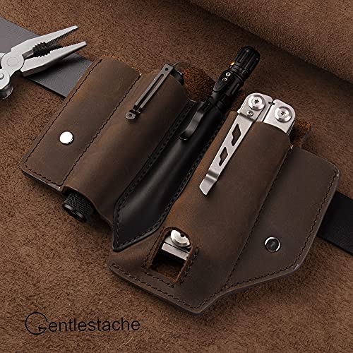 Gentlestache Multitool Sheath for Belt Multitool Pouch Leather Belt