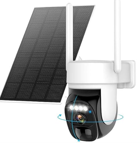 Hawkray Solar Security Cameras Wireless Outdoor ，2K 360° View Pan