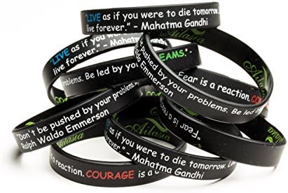 Inspirational Silicone Bracelets. Show your courage by living your dreams.