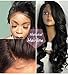 Fyonas Long Loose Wave Synthetic Lace Front Wigs Glueless Heat Resistant Wig for Women Natural Looking Right Side Parting Replacement Wig #1b Color