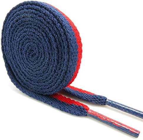 Maoerdo 1 Pair Fashion Double Color Flat Shoelaces Outdoor Sneakers Sports Casual Shoelaces variety of Colors and Sizes