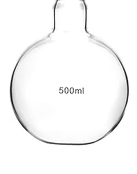QWORK Glass 500ml Single Neck Flat Bottom Boiling