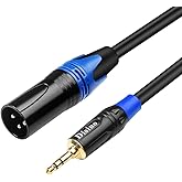 Disino 3.5mm to XLR Cable, Unbalanced 1/8 inch Mini Jack TRS Stereo Male to XLR Male Microphone Audio Cable - 3.3 FT