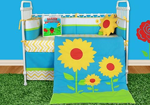 Snuggleberry Baby 6 Piece Crib Set For Boys and Girls - with Storybook, Bumper, Fitted Sheet, Skirt, Quilt and Plush Accessory Toy - African Dream Theme Nursery Bedding