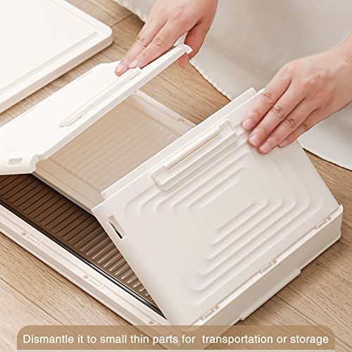 Cozyswan Stackable Boxes, Plastic Drawer Bedside Cabinet, 4-Rack Container with Wheels, Space-Saving Organizers Used for Storing Shoes, Books, Toys, Snacks, Cosmetics, Utensils