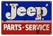 Reproduction Blue And Red Jeep Parts Sign. 12