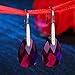 EleQueen 925 Sterling Silver CZ Teardrop Shepherd Hook Dangle Earrings Fuchsia Made with Austrian Crystal for Women Girl, Valentine's Day/Mother's Day/Christmas Jewelry Gift for Girlfriend/Mom
