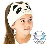 CozyPhones Kids Headphones Volume Limited with Ultra-Thin Speakers & Super Comfortable Soft Fleece Headband - Perfect Children's Earphones for Home and Travel - IVORY PANDA