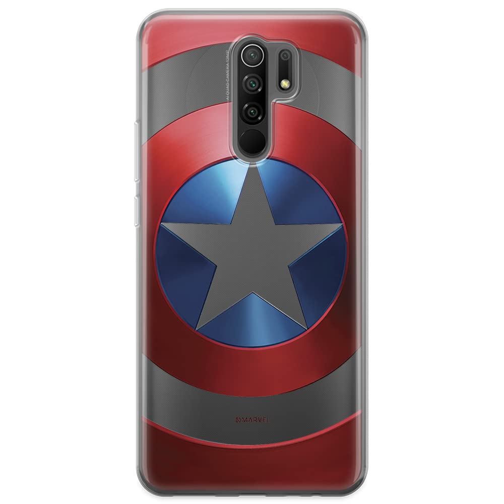 ERT GROUP mobile phone case for Xiaomi REDMI 9 original and officially Licensed Marvel pattern Captain America 025 optimally adapted to the shape of the mobile phone, partially transparent