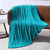 EXQ Home Fleece Blanket Teal Throw Blanket for Couch or Bed - Super Soft Microfiber Fuzzy Flannel Blanket for Adults or Kids