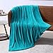 EXQ Home Fleece Blanket Teal Throw Blanket for Couch or Bed - Microfiber Fuzzy Flannel Blanket for Adults or Kids