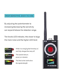UNKNOK RF escáner de señal Radio Anti-espía Cámara oculta Detector GSM Audio Wireless Bug Signal Alarma barrer Buscador GPS Tracker US Plug
