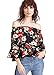 Floerns Women's Casual Floral Off Shoulder Chiffon Blouse Top
