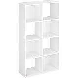 ClosetMaid Cubeicals 8 Cube Storage Shelf Organizer Bookshelf Stackable, Vertical or Horizontal, Easy Assembly, Wood, White