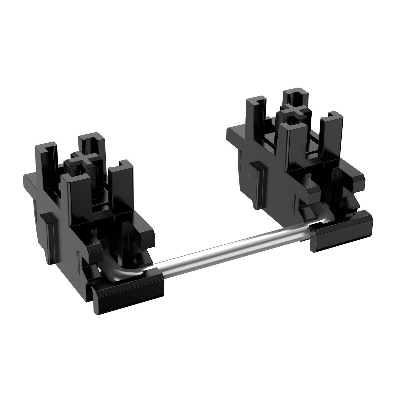 Photo 1 of DUROCK Plate Mount Stabilizer V3, Innovative Pre-Clipped Stem for Minimum Wire Wobble 2U 6.25U 7U Keyboard Stabilizers (V3 Black Silver 80% Kit)
