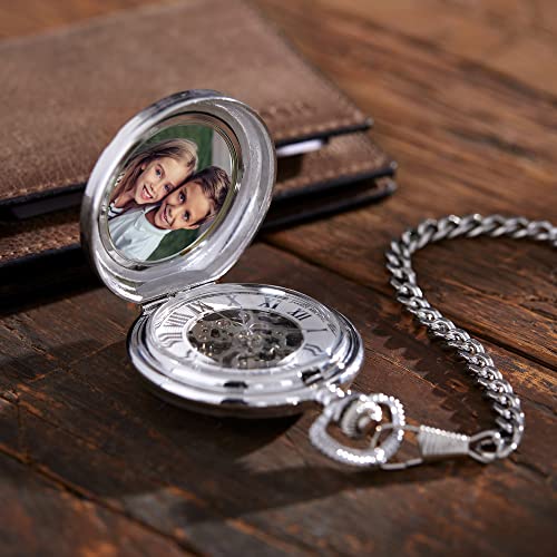 THINGS REMEMBERED Personalized Photo Skeleton Pocket Watch (Free