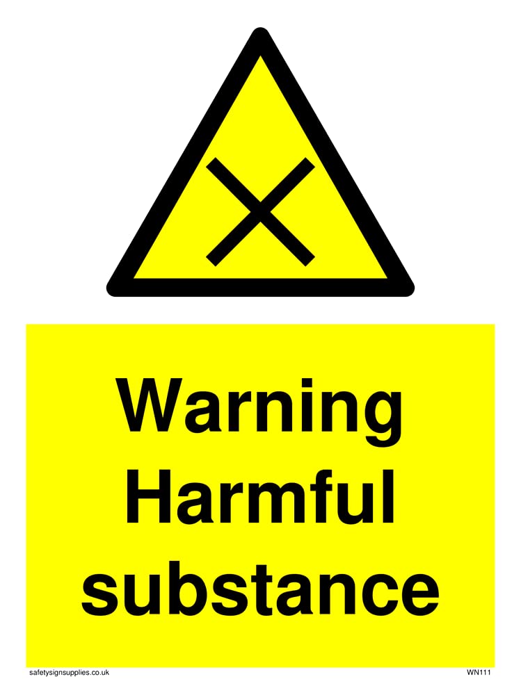 Pack of five - Warning Harmful Substance Sign - 150x200mm - A5P