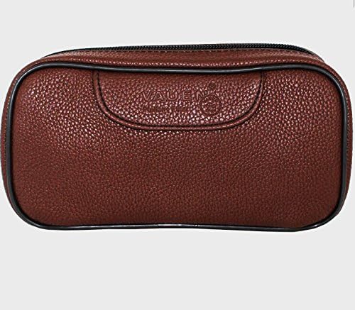 Eline portable pipe pouch leather pipe tobacco pouch/bag for holder 2 pipe brown color
