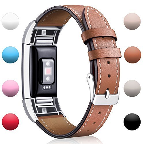 For-Fitbit-Charge-2-Replacement-Bands-Hotodeal-Classic-Genuine-Leather-Wristband-With-Metal-Connectors-Fitness-Strap-for-Charge-2