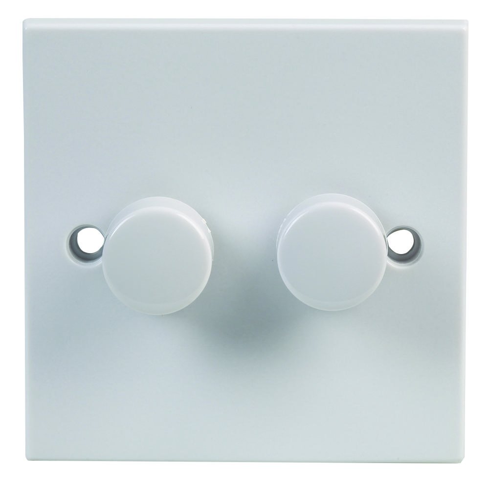 Pro Elec 0402-2-250W 2 Gang 2 Way Di mmer Light Switch, 250W
