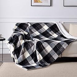 SOCHOW Buffalo Plaid Sherpa Fleece Throw