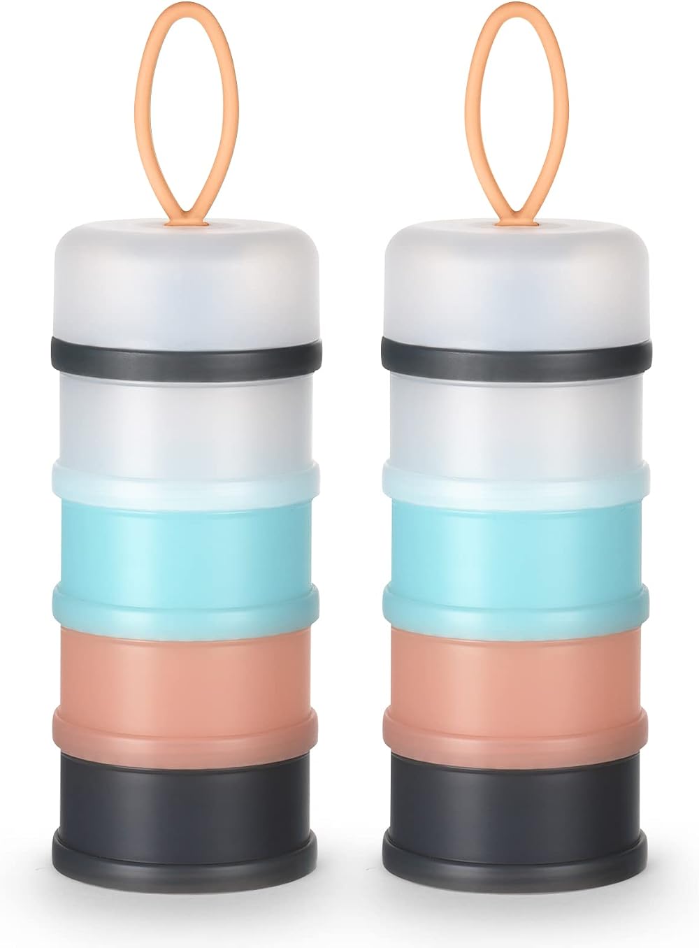 Vicloon Milk Powder Dispenser 4 Layer 120ml Each Gray Pink Blue 2Pcs