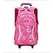 Children Trolley School Bag Backpack Wheeled School Bag For Grils Kids Wheel Schoolbag Student Backpacks Bags (pink)