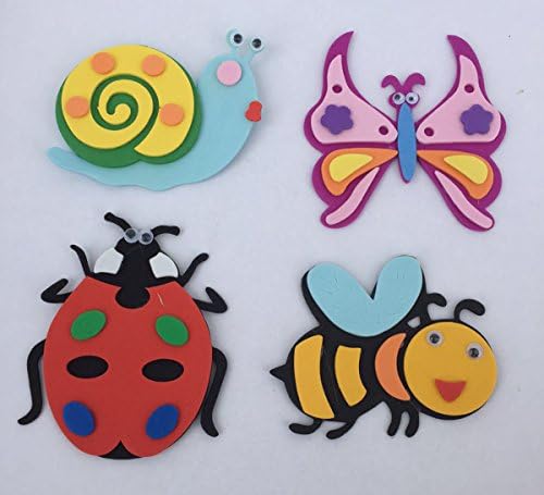 Butterfly Snail Ladybug Bee Foam Shape preschool handmade toy decorations 16 pcs