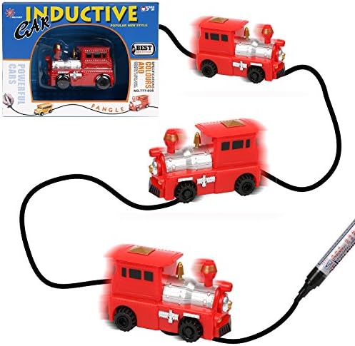 Magic Inductive Truck (Follows Black Line) Car Toys for Kids &amp; Children - Toddler Toys Best Gift Choice - Mini Red Train