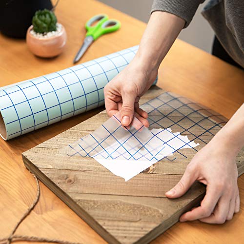 Angel Crafts Transfer Paper Tape: Craft Transfer Tape for Vinyl Application with Blue Grid Lines - Self Adhesive Transfer Paper Roll Compatible with Cricut, Silhouette Cameo - 6 Inch by 50 Feet, Clear - Thumbnail 2