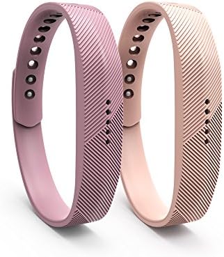 Replacement Bands with Metal Clasps for Fitbit Flex 2/Wireless Activity Bracelet Sport Wristband/Fitbit Flex 2 Bracelet Sport Arm Band - Provided by FengleMa (2pc Light purple&amp;Khaki, S(5.5"-6.7"))