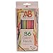 AB Art Supplies - 36 Adult Coloring Pencils - Pre-sharpened with Soft Pastel Colors & Hexagonal Grip for Ease of Use - Includes Free Sharpener