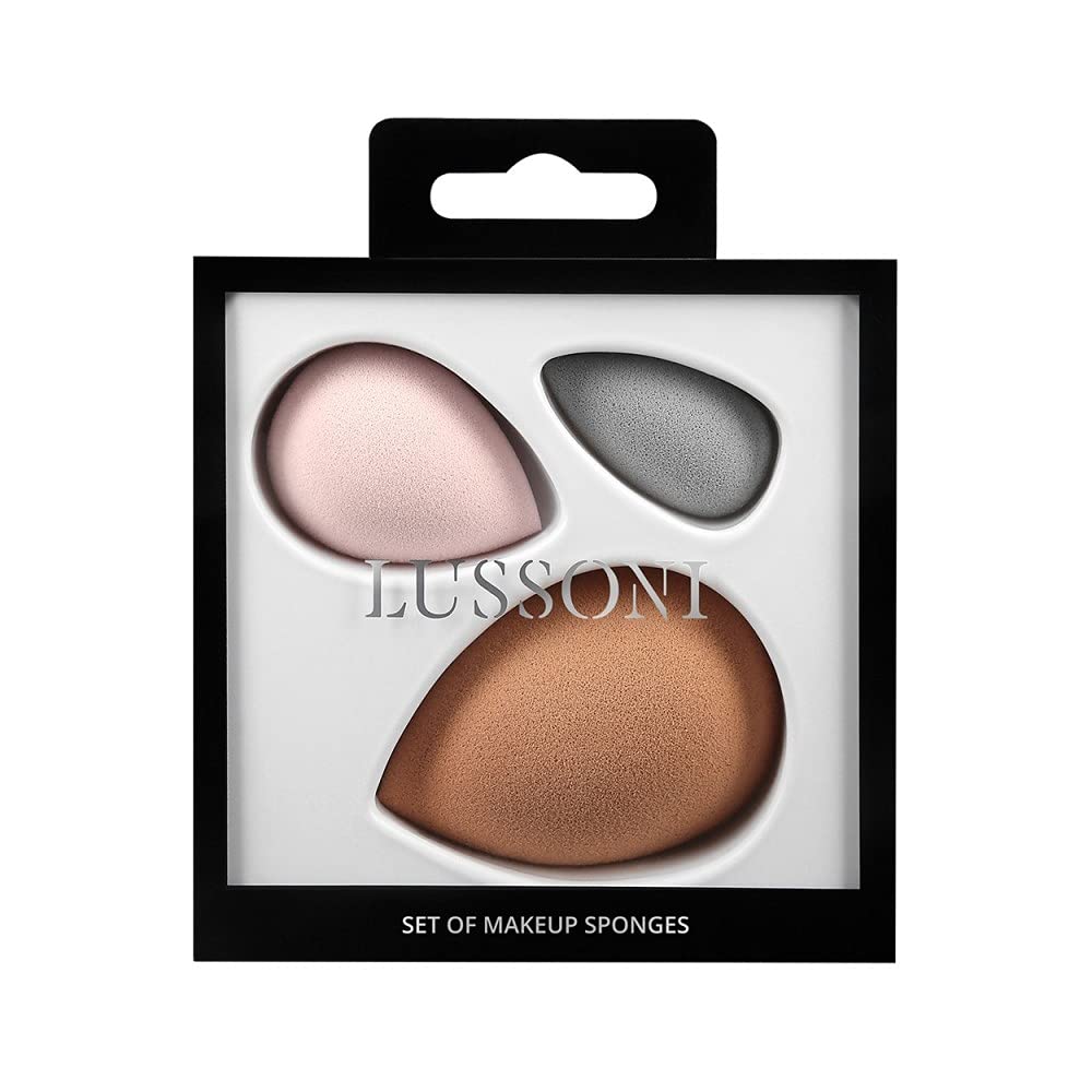 T4B LUSSONI Set of 3 Raindrop Makeup Sponges Standard, Medium and Small