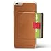 Distil Union Wally Stick-On Premium Leather Cell Phone Slim Wallet, Credit Card Holder for iPhone 6/6s Plus (Cowboy Brown)