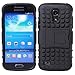 S4 Mini Case, Wisdompro 2 Piece in 1 Dual Layers Heavy Duty Hard Soft Hybrid Rugged Protective Case with Foldable Kickstand for Samsung Galaxy S4 Mini (NOT S4 Fit)
