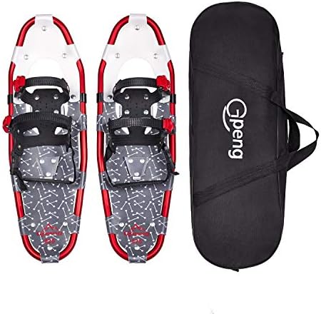 Gpeng Snowshoes for Men Women Youth Kids, Lightweight Aluminum Alloy All Terrain Snow Shoes with Adjustable Ratchet Bindings with Carrying Tote Bag ,14"/21"/ 25"/27"/ 30"