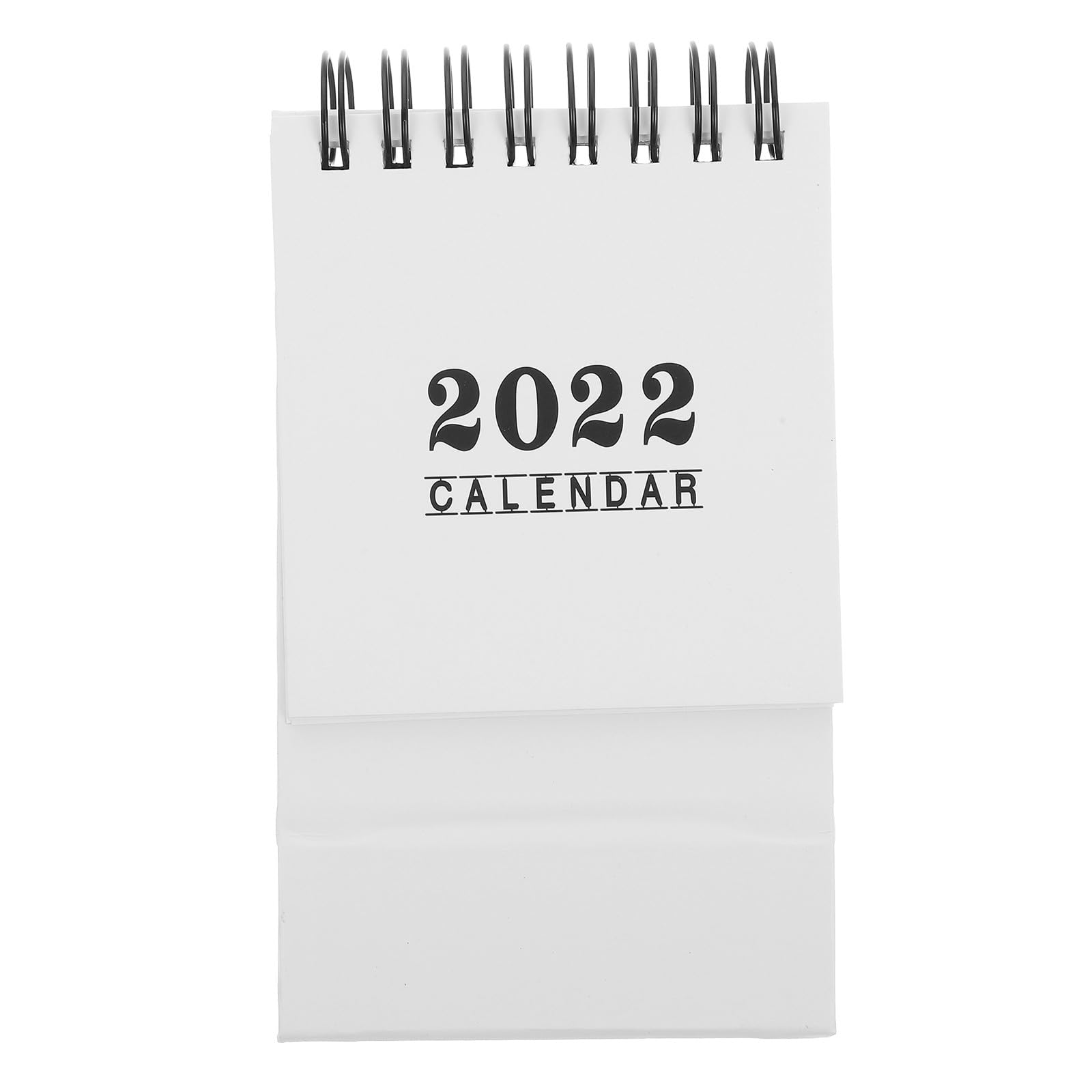 Small Desk Calendar 2021-2022 - Sep. 2021 - Dec. 2022 Simple Solid Color Cartoon Mini Calendar Standing Flip Desktop Calendar for School, Home, Office Table Decorations, White