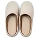 RelaxedFoot Slippers | Organic Cotton & Memory Foam | 1 Pair with Storage Bag (Large, Beige)