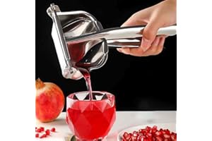 JXCAA Citrus Juicer Manual, 304 Stainless Steel Pomegranate Hand Held Juicer, Anti-drip Juice Outlet Design, Freshly Squeezed