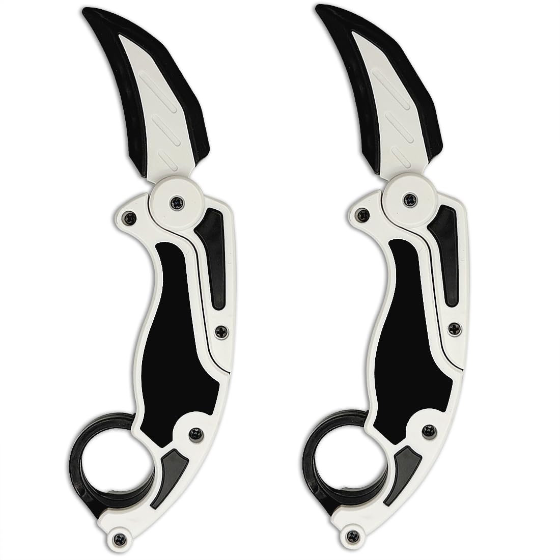Dreamplay Fidget Gravity Karambit Knife, 2 Pcs 3D Printed Gravity Toys Fake Knife Perfect for Anxiety Stress Relief Autism and ADD (Knifes-Black)