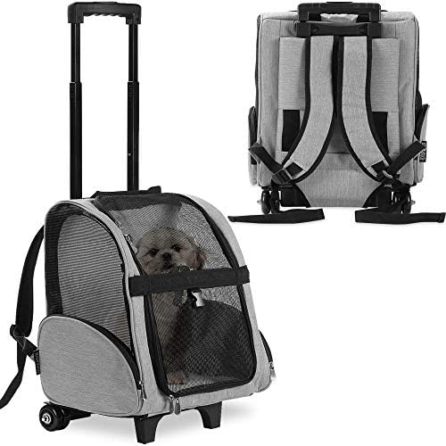 KOPEKS Deluxe Backpack Pet Travel Carrier with Double Wheels