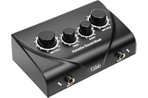 VALINKS Portable Karaoke Mixer,Professional Digital Audio Sound Karaoke Machine Echo Mixer System for Family Party Entertainment, 2 Mic Inputs for TV/PC & Amplifier