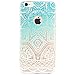 iPhone 6 Case, iPhone 6s Case,JAHOLAN TPU Silicone Gel Soft Clear Case Cover for Iphone 6 6S - Blue White Tribal Henna