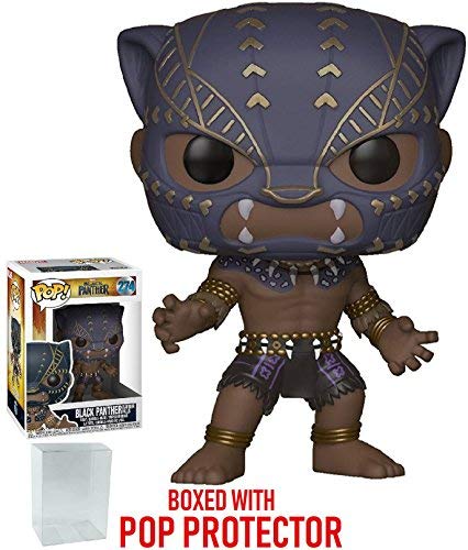 Funko Pop! Marvel: Black Panther - Black Panther Warrior Falls #274 Vinyl Figure (Bundled with Pop BOX PROTECTOR CASE)