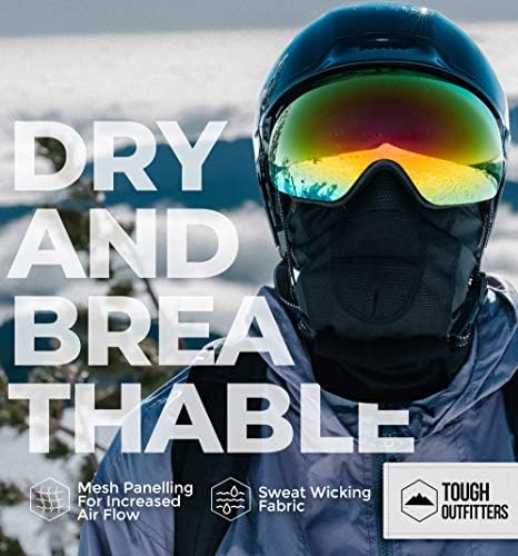 Snowboarding balaclava mask for winter sports, breathable fabric, black color.