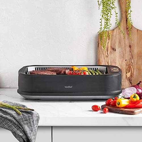 VonShef Smokeless Grill BBQ Electric 1500W Portable, Healthy Indoor