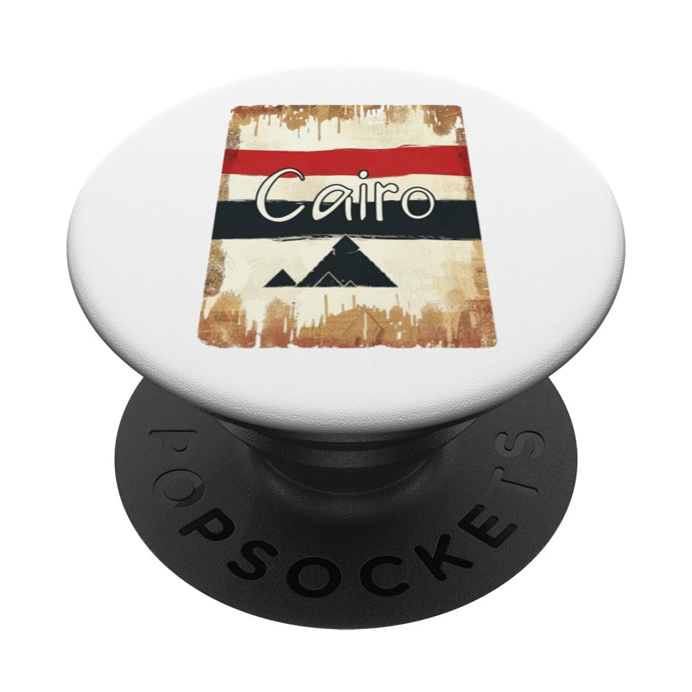 Cairo Egypt Pyramids Vintage Sign Egyptian Flag Souvenir PopSockets Swappable PopGrip